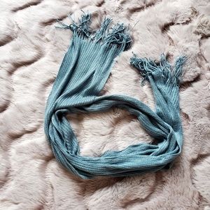 Knitted Thin Scarf With Fringe